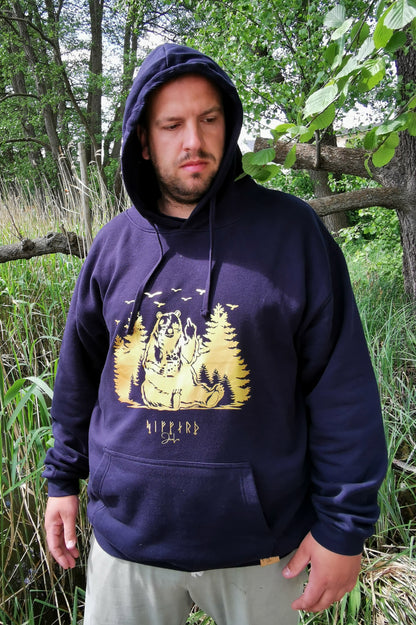 Unisex Hoodie Mittelfingerbär mit Bier