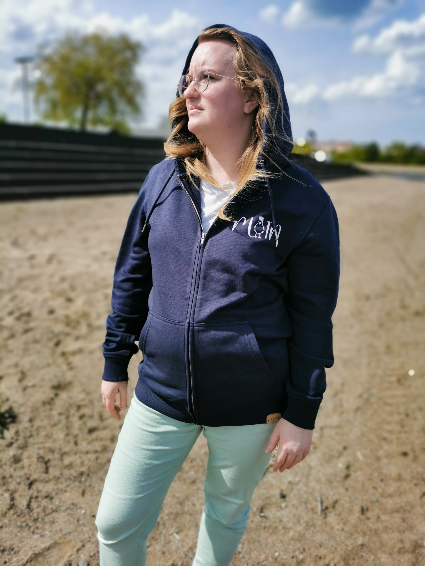 Unisex Sweatshirtjacke in blau Maritim