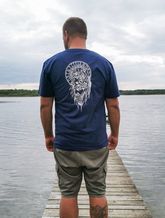 Unisex T-Shirt Wikinger Krieger blau