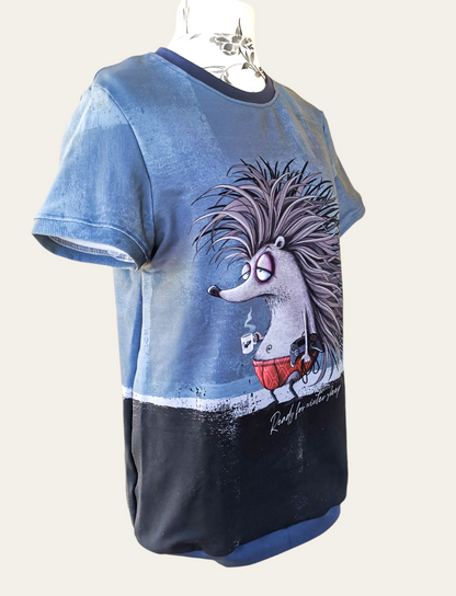 T-shirt Igel-Zocker Handmade gr. L