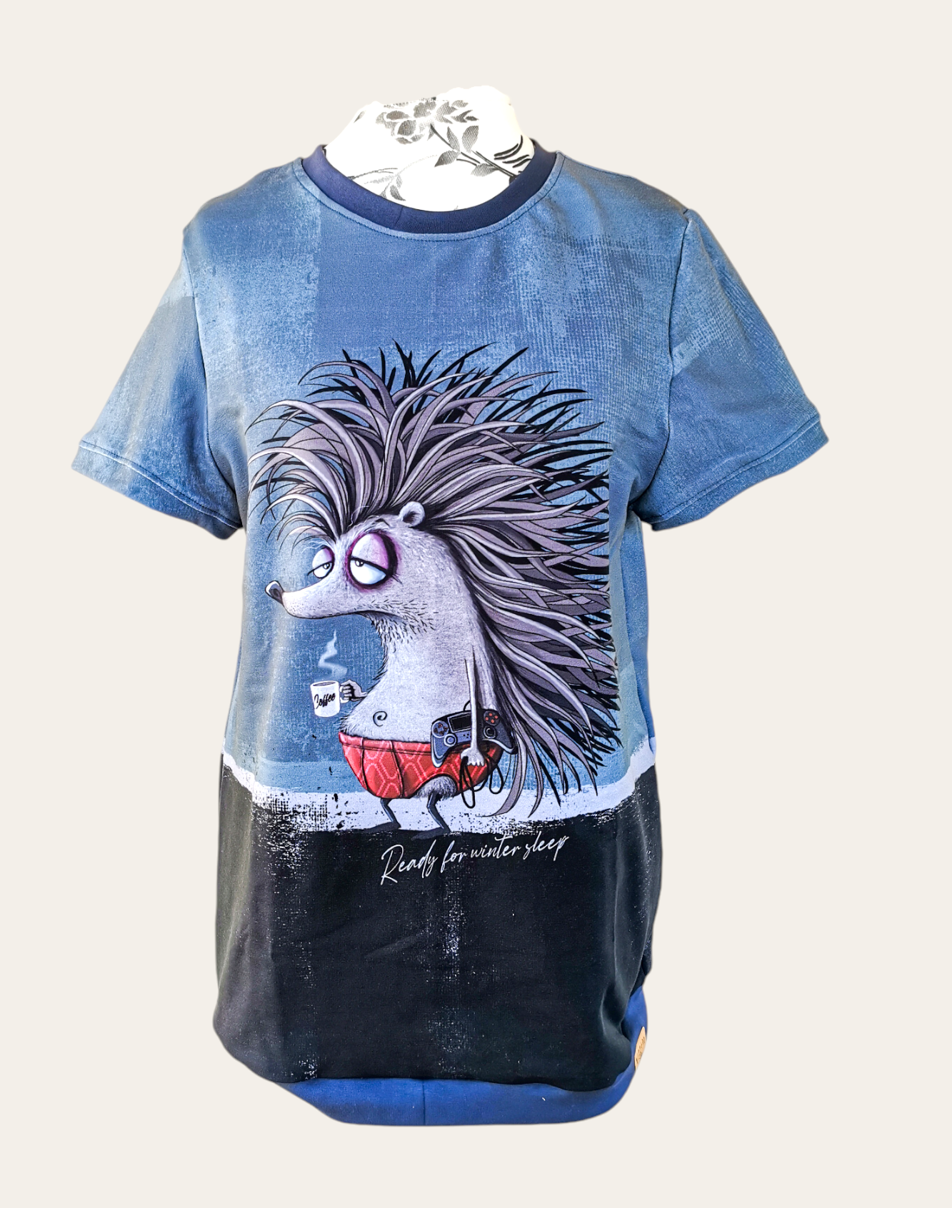 T-shirt Igel-Zocker Handmade gr. L